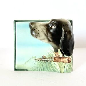 Vintage Enesco Japan English Pointer Ceramic Planter / Vase